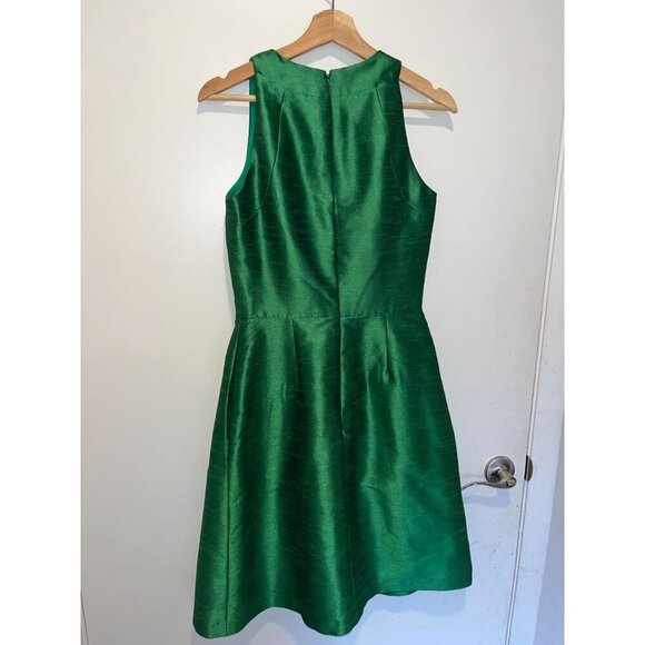 Alfred Sung Green Sleeveless A-Line Back Zipper & Pleated Skirt Women's Dress Si - Picture 6 of 9